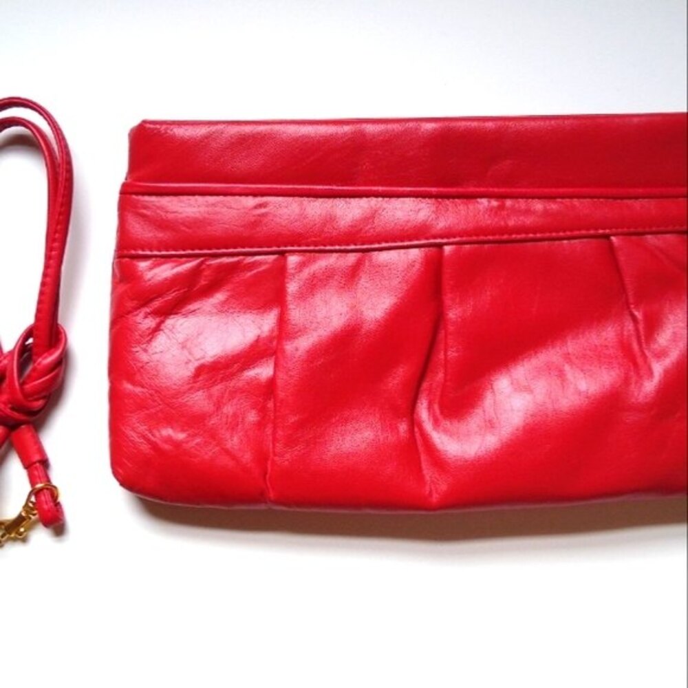 Red Clutch with Detachable Strap 80's Inspired